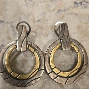 Gold and Silver Hoop Earrings